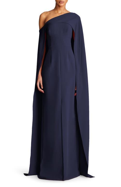 HALSTON Elycia Capelet Stretch Crepe Gown Product Image