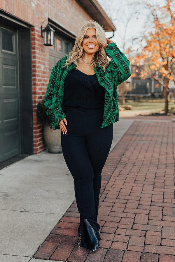 Evergreen State Of Mind Plaid Jacket In Green Curves Product Image