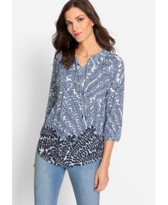 Women's 3/4 Sleeve Printed Tunic Tshirt Product Image