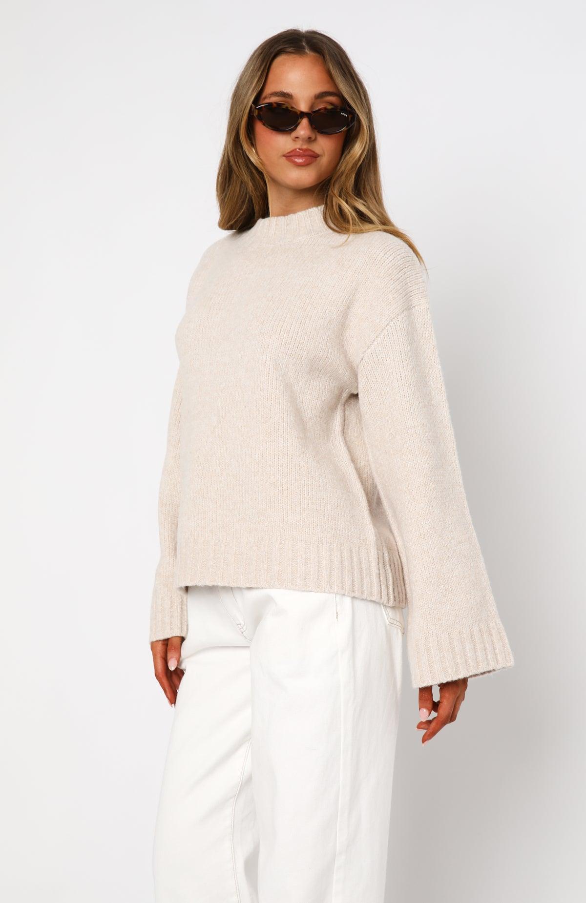 Winter's Chill Knit Sweater Oat Product Image