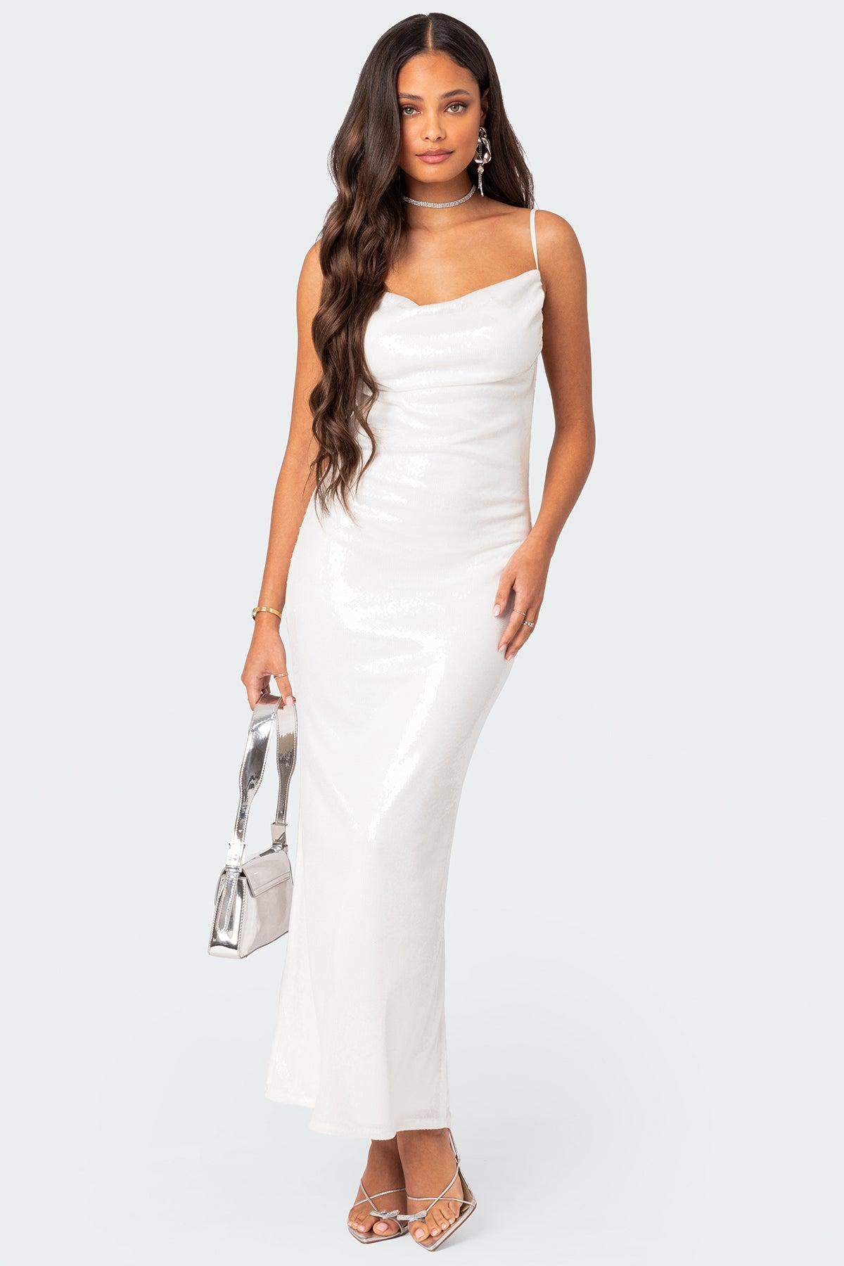 Nellie Sequin Open Back Maxi Dress Product Image