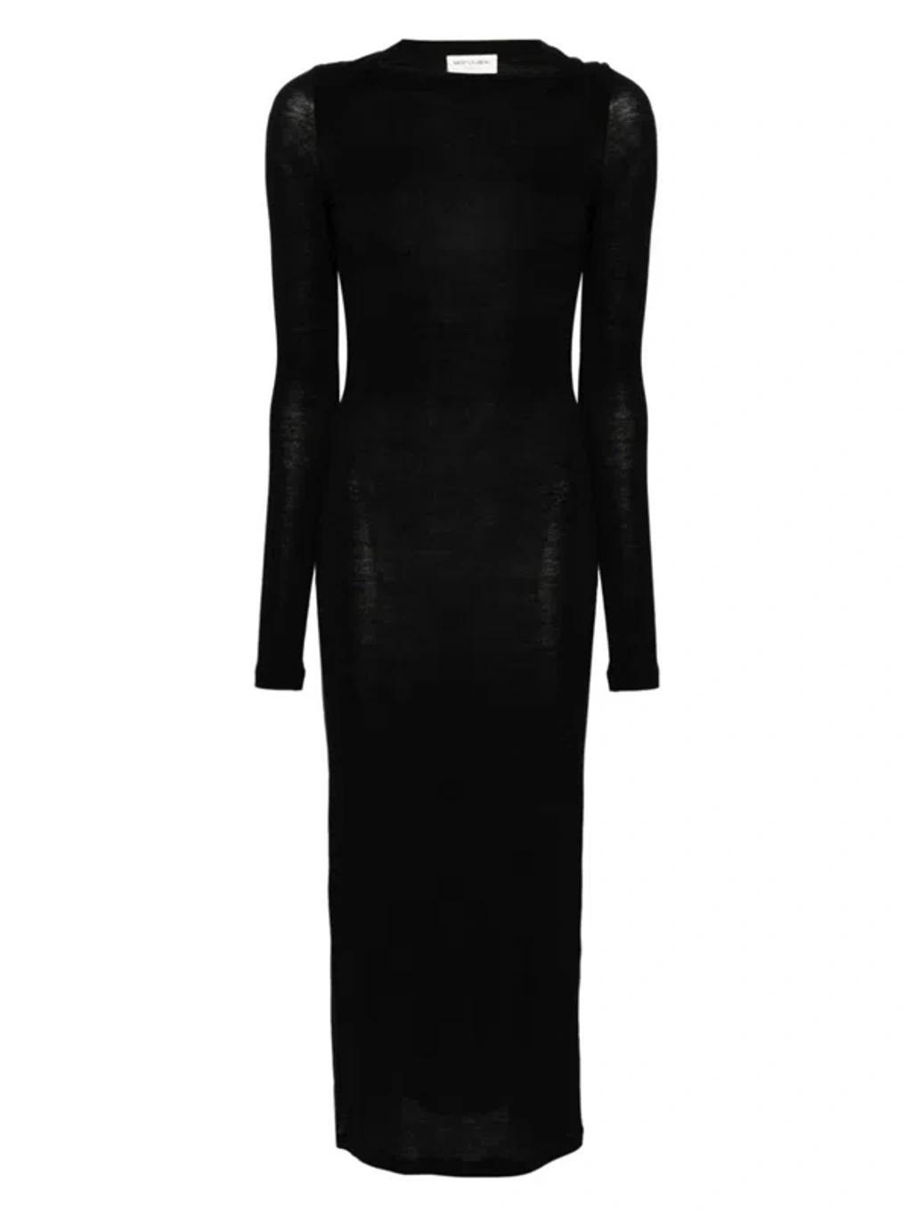 Women's Wool Blend Long Pencil Dress In Black product image