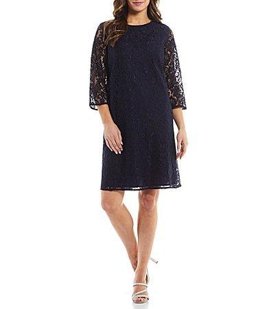 Womens Flora Lace Knit Swing Dress Product Image