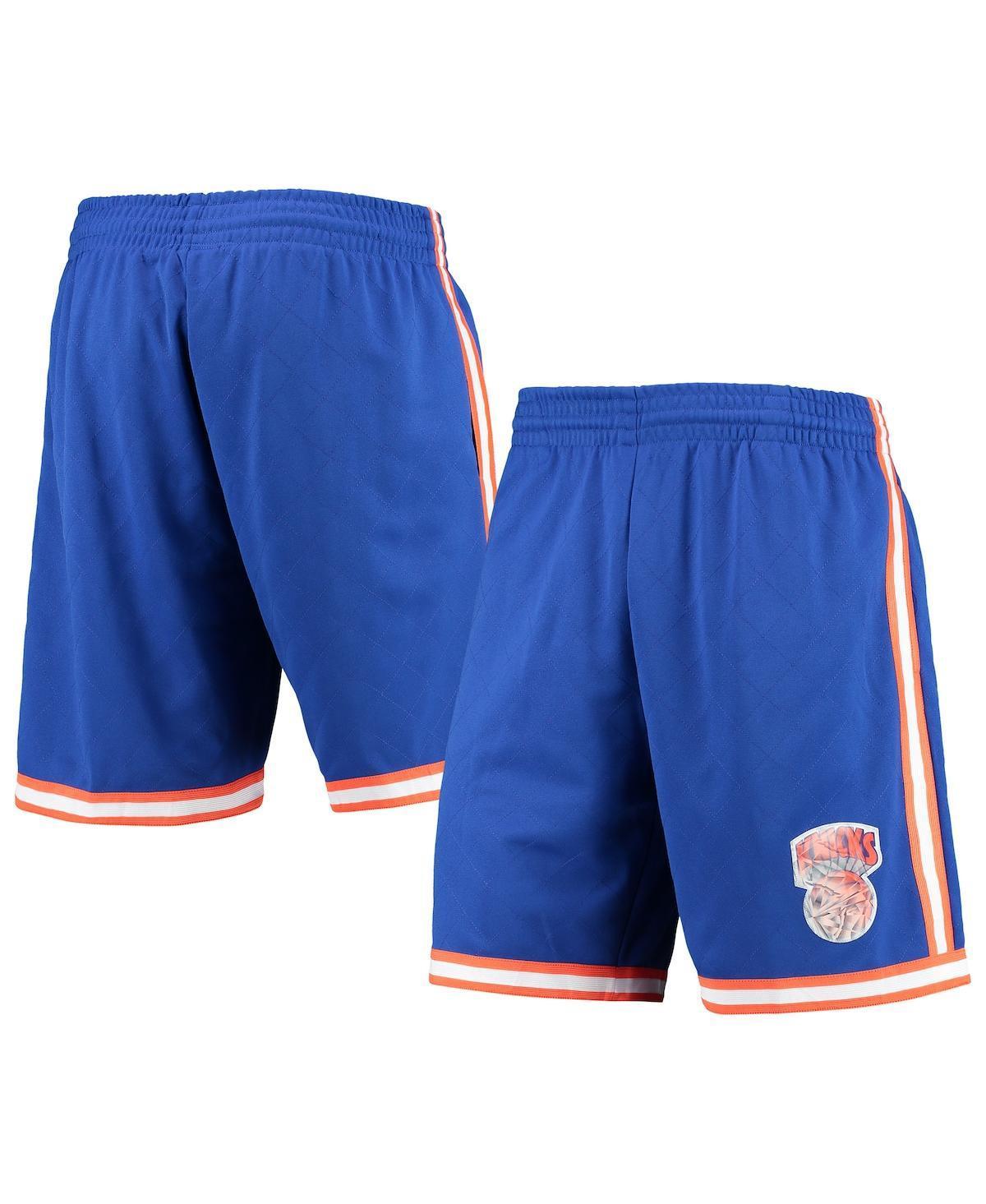 Mens Mitchell & Ness Blue New York Knicks 1991 Hardwood Classics 75th Anniversary Swingman Shorts Product Image