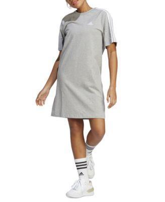 adidas Womens Essential 3-Stripes Boyfriend T-Shirt Dress Product Image