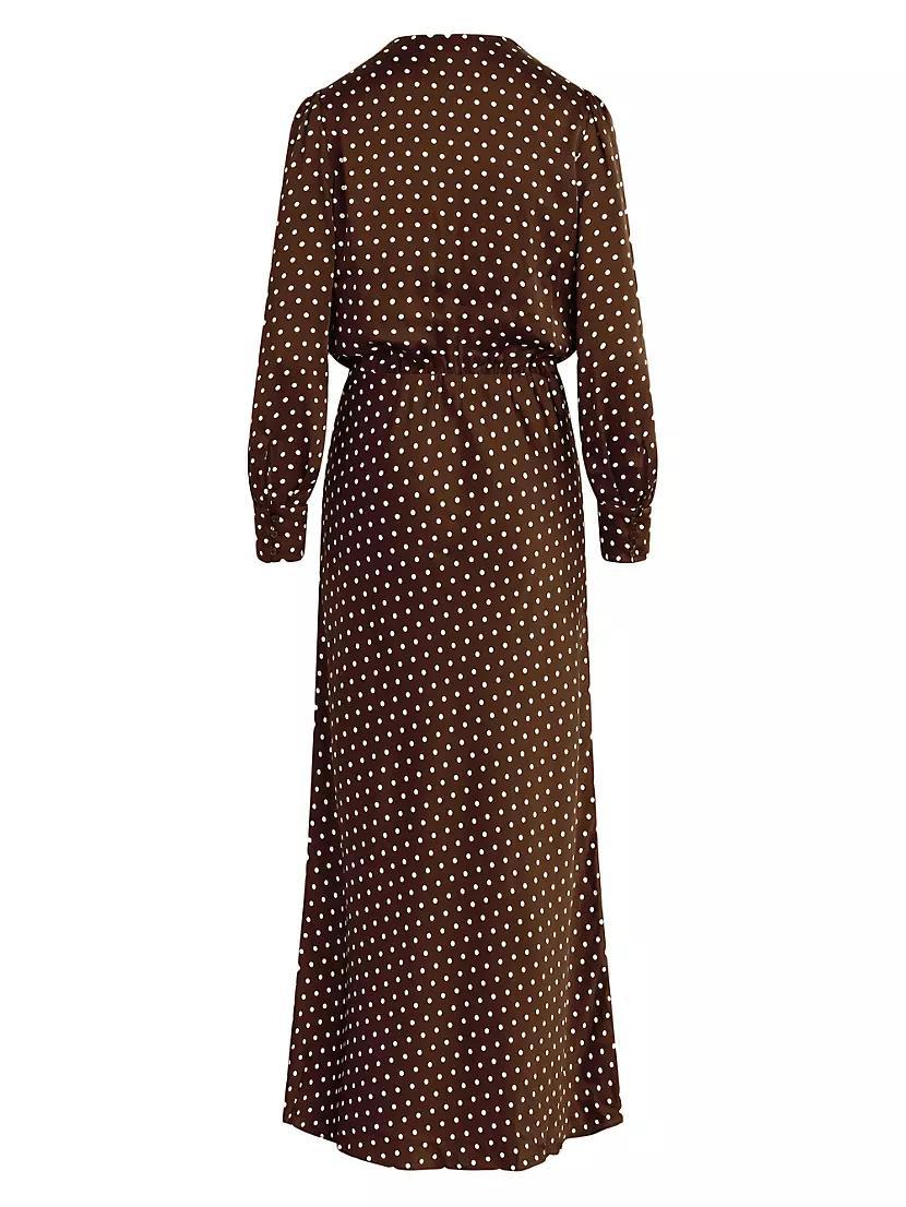 The Nita Polka Dot Pleated Maxi Dress Product Image