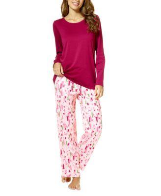 Hue Womens Pajama Top Bottoms Product Image