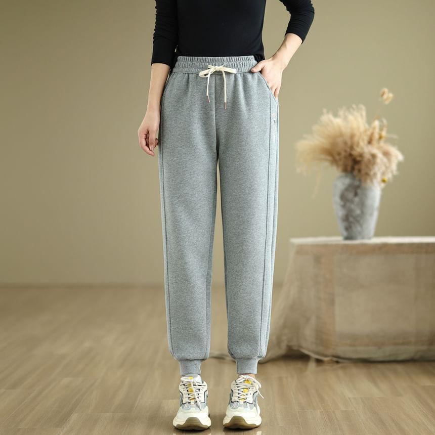 Drawstring Waist Plain Harem Pants Product Image