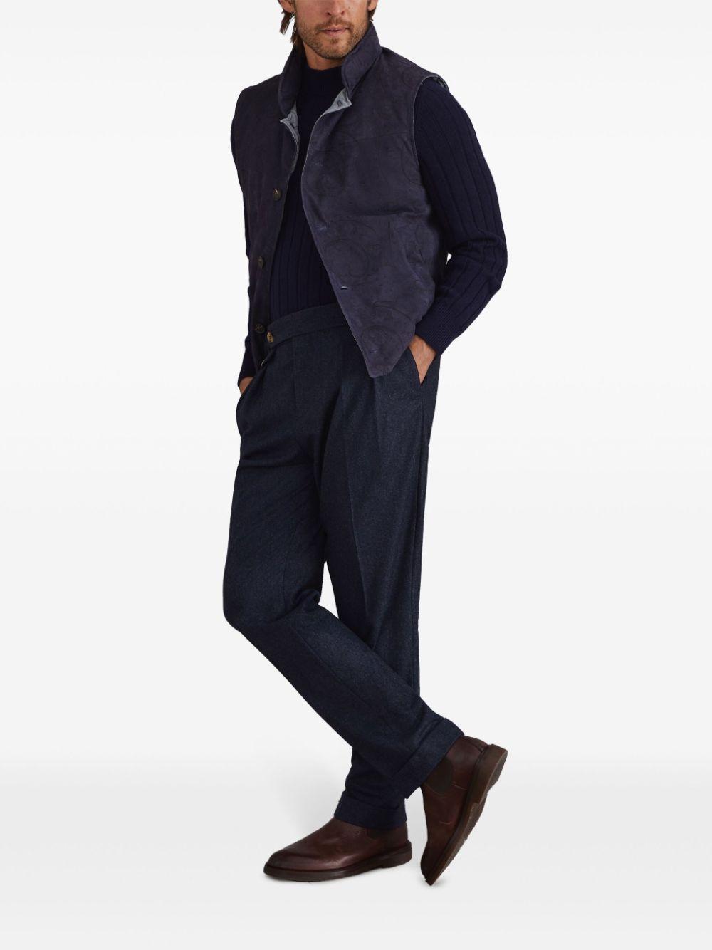 Cashmere Tailored Trousers In Blue Product Image