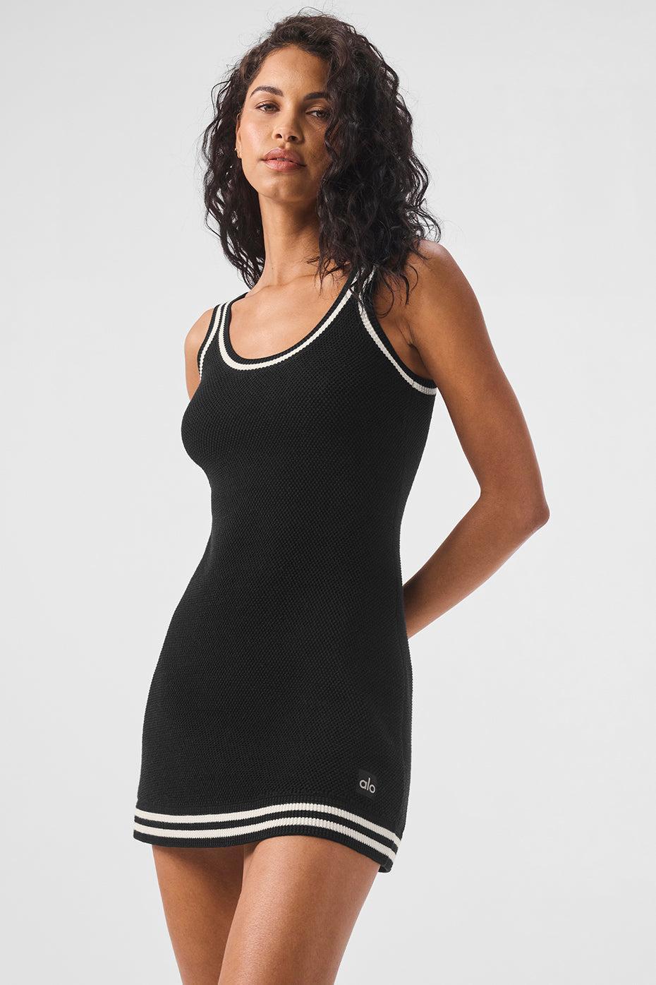 Tennis Club Sweater Knit Dress - Black/Ivory Female Product Image