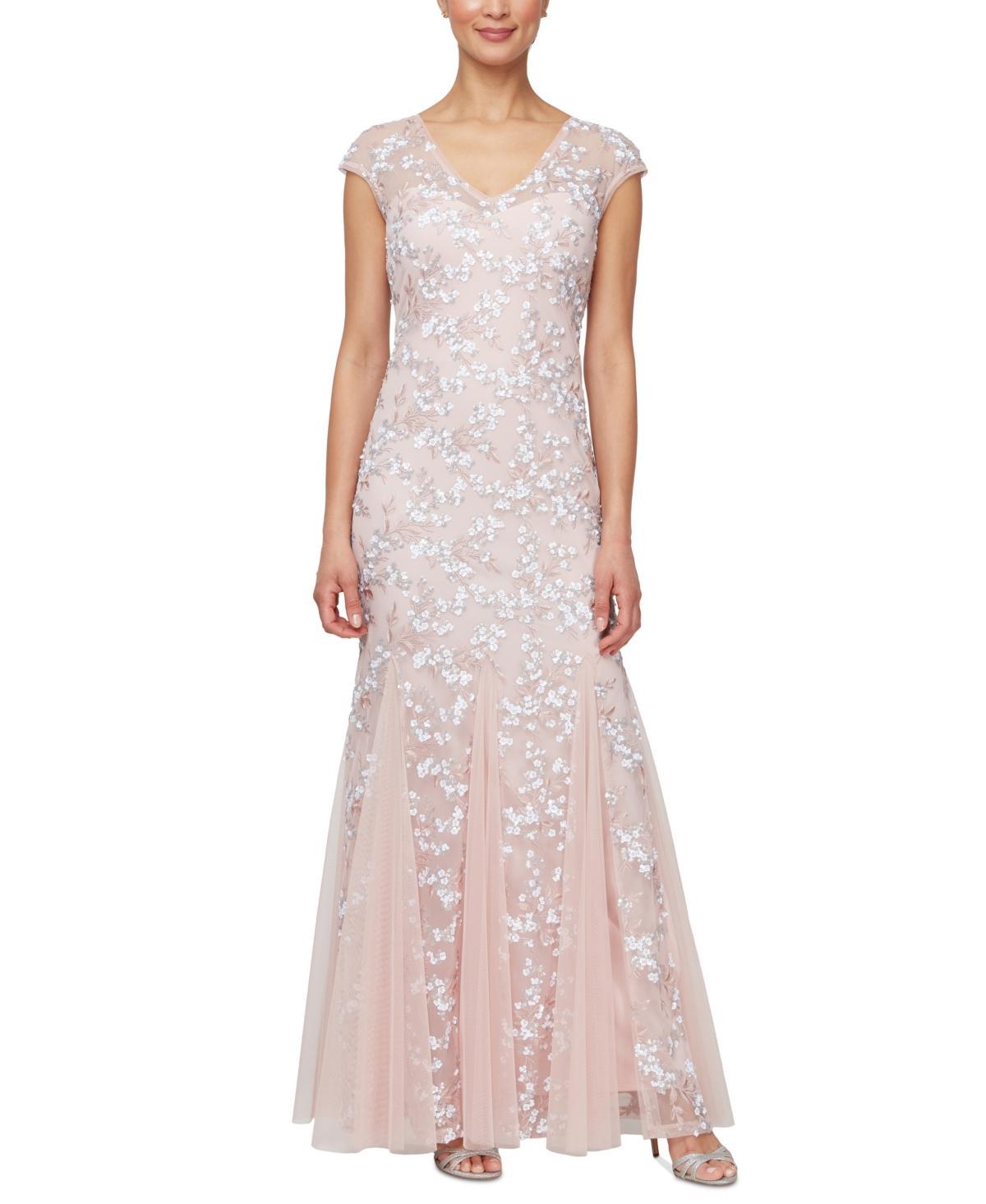 Women's Sequined Embroidered Gown Product Image