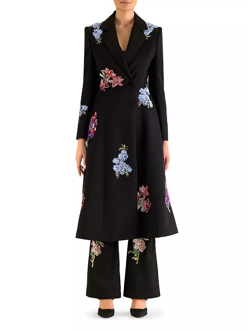 Sequined Floral Tailored Coat Product Image