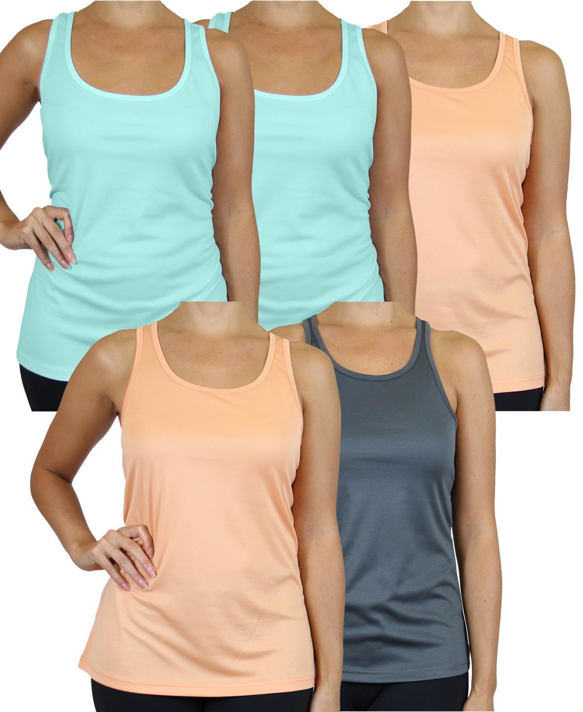 Galaxy By Harvic Womens Moisture Wicking Racerback Tanks-5 Pack product image