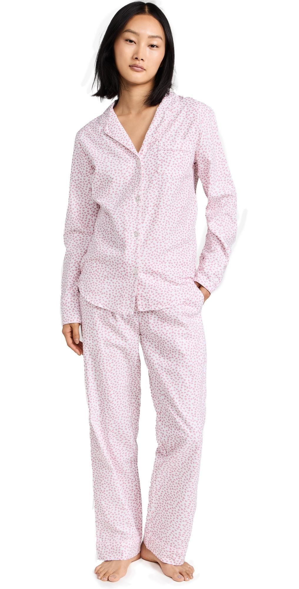 Petite Plume Womens Sweethearts Pajama Set White/Red/Pink XS Product Image