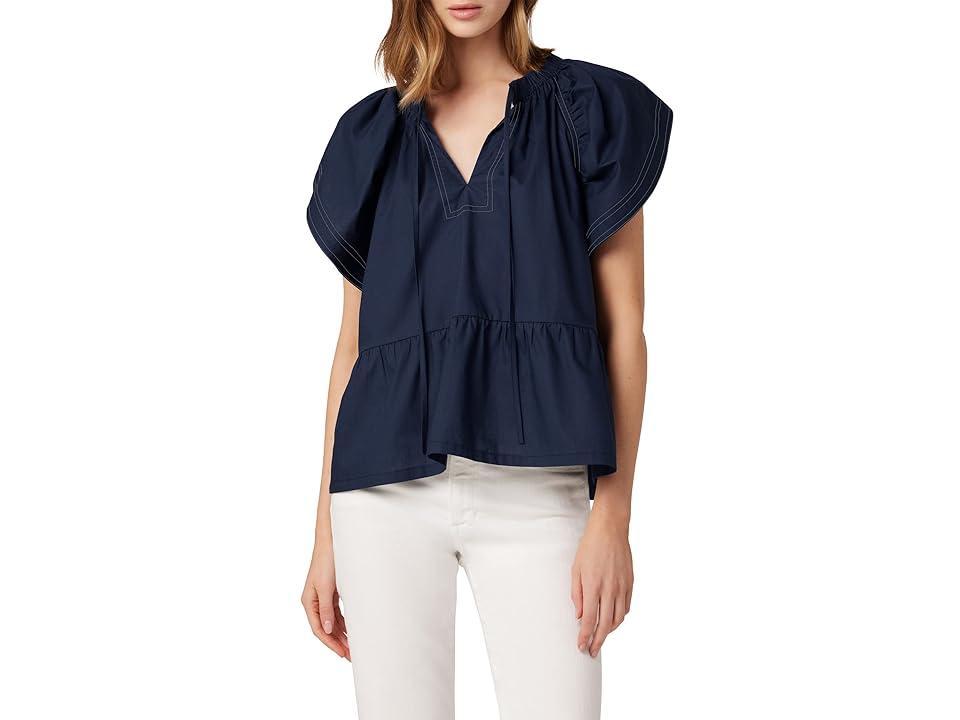 Joe's Jeans The Adelyn Flutter Sleeve Top (Midnight ) Women's Clothing Product Image