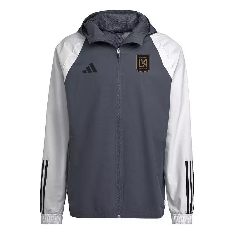 Mens adidas Gray LAFC 2024 All-Weather Raglan Full-Zip Jacket Product Image