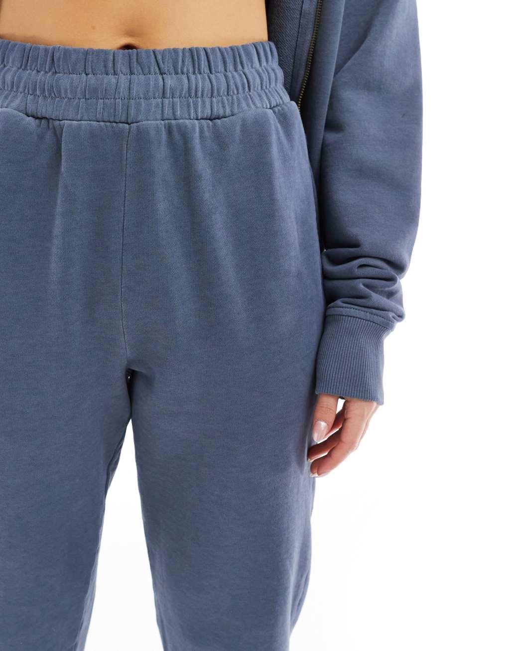 ASOS 4505 oversized fleece training sweatpants in slate blue wash Product Image