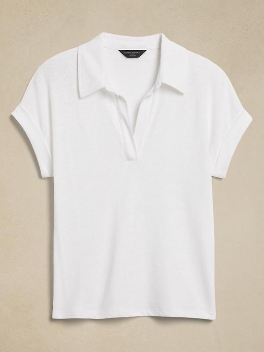 Linen-Blend Polo Product Image