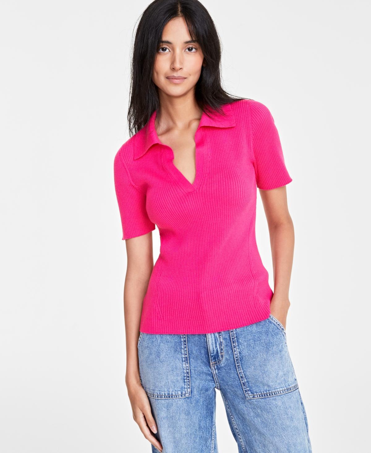 On 34th Womens Johnny Collar Short-Sleeve Pullover, Created for Macys product image