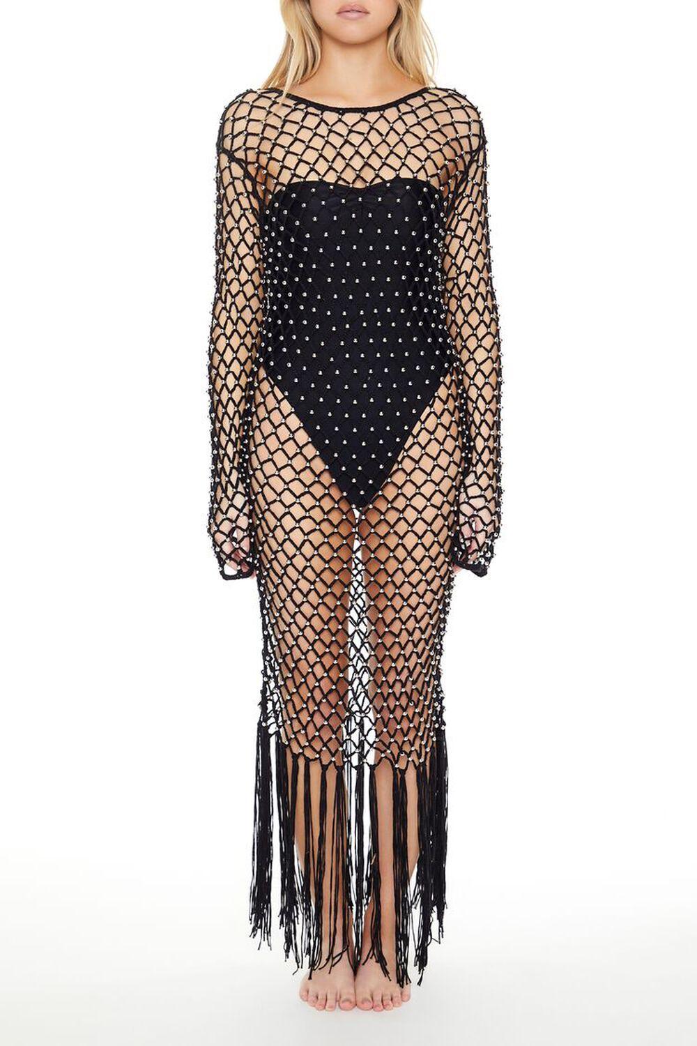 Rhinestone Crochet Swim Cover-Up Dress | Forever 21 Product Image