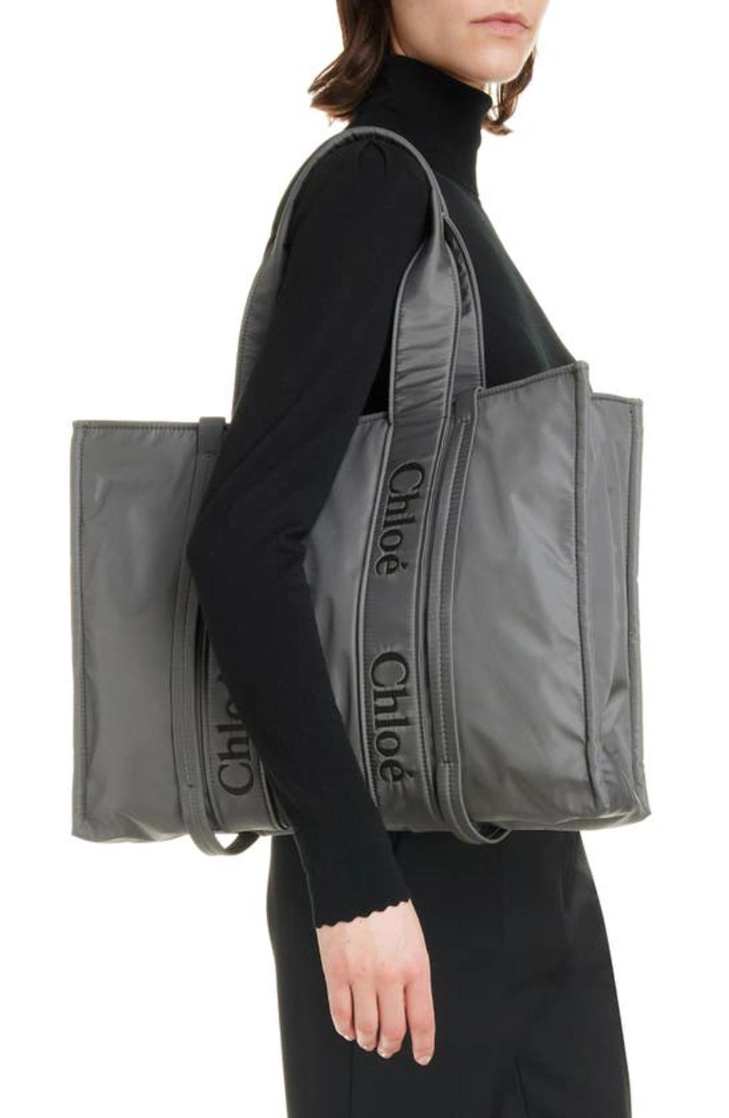 Large Woody Tote Bag In Grey Product Image