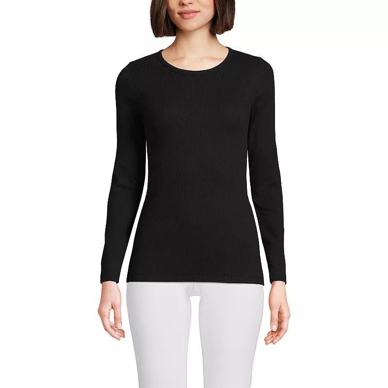 Womens Lands End Micro Rib Tee Product Image