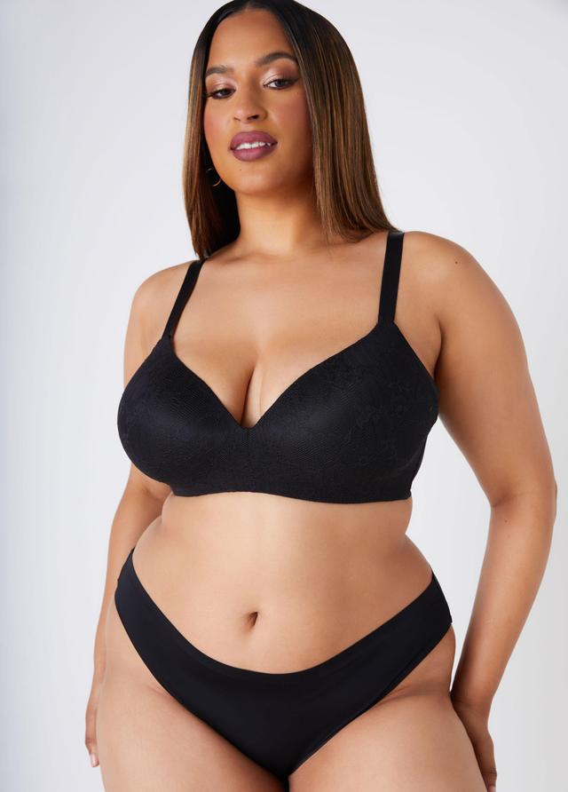 Plus Size Lace Side Smoothing Wireless Bra Ashley Stewart Product Image