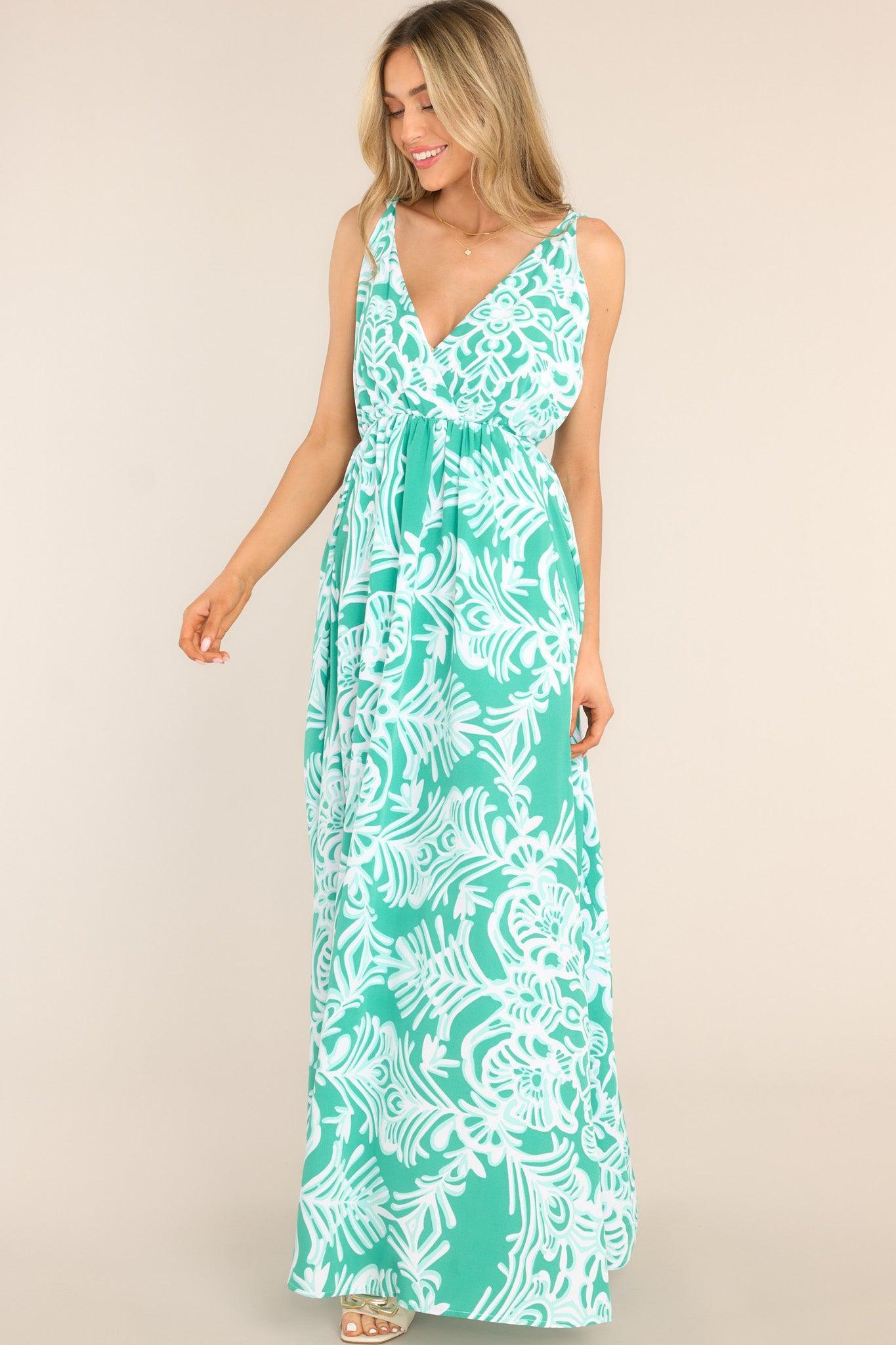 Only Clear Skies Green Maxi Dress Product Image