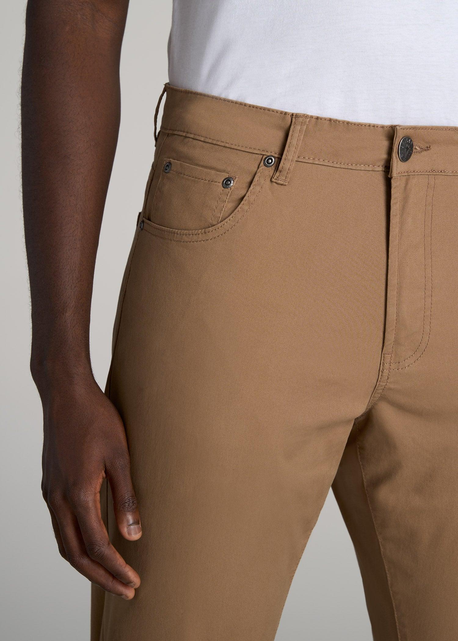 Carman TAPERED Fit Five Pocket Pants for Tall Men in Russet Brown Male Product Image