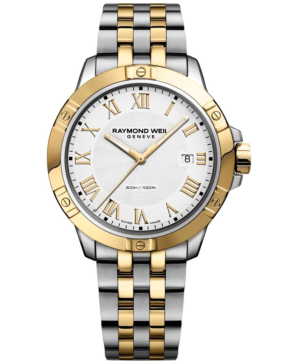 Mens Tango White Two-Tone Gold & Stainless Steel Bracelet Watch Product Image