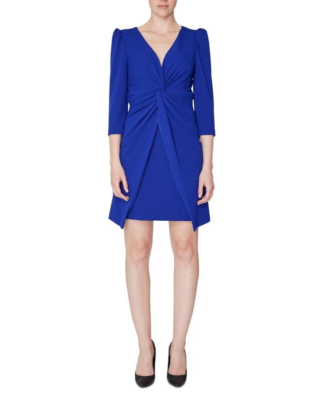 julia jordan Womens Puffed-Shoulder Twist-Front Dress Product Image