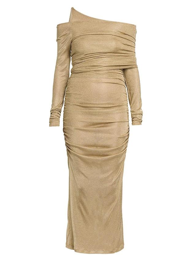 Lurex Longuette Midi Dress with Detachable Sleeve Product Image