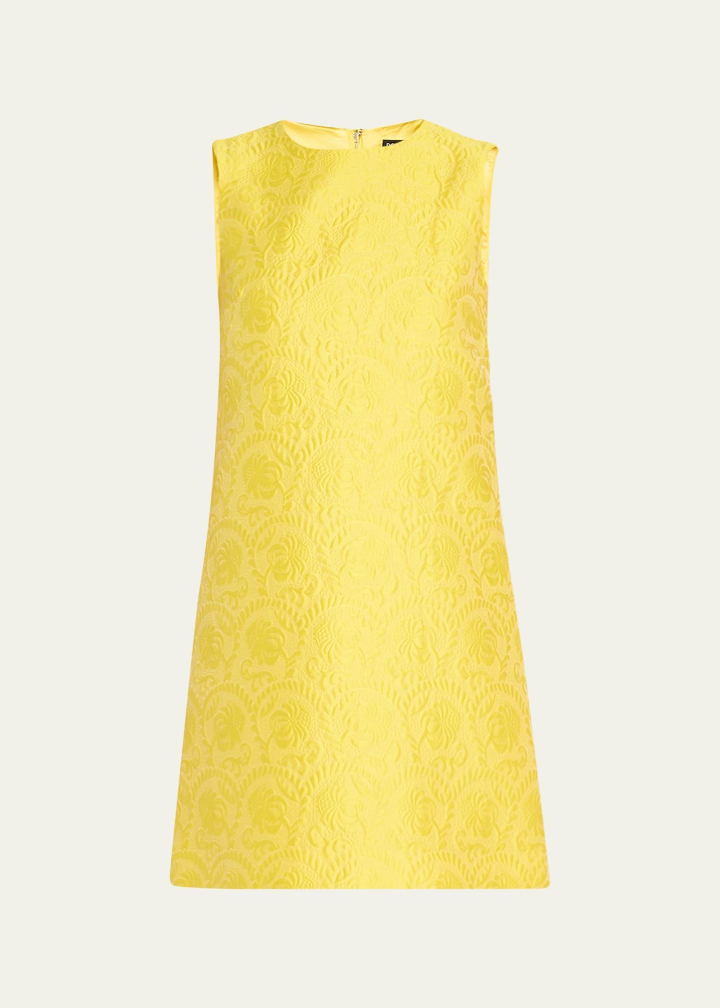 Matelasse Fiori Jacquard Mini Dress In Md Yellow Product Image