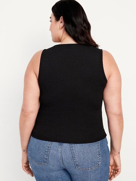 Square-Neck Textured Tank Top Product Image