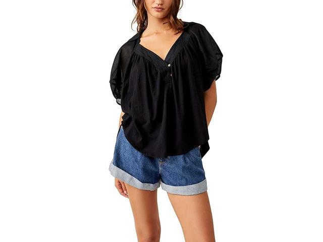 Free People Sunray Mixed Media Cotton Jersey Babydoll Top Product Image