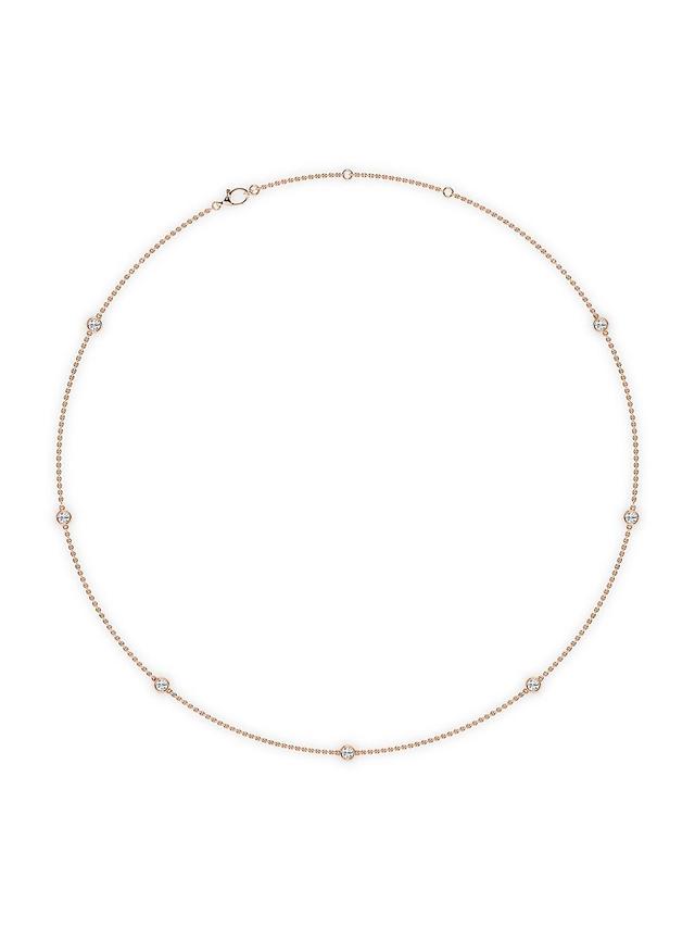 Womens 14K Rose Gold & 14-Diamond Station Necklace/0.70-2.10 TCW Product Image