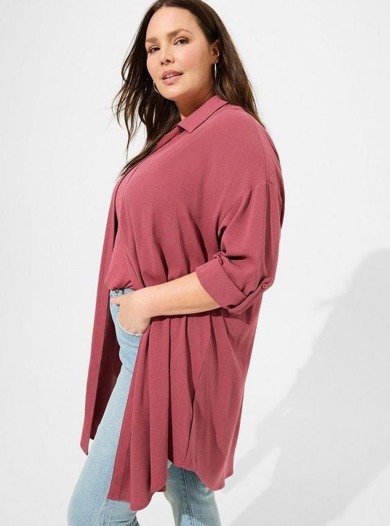 Washable Gauze Open Front Shirt Kimono Product Image