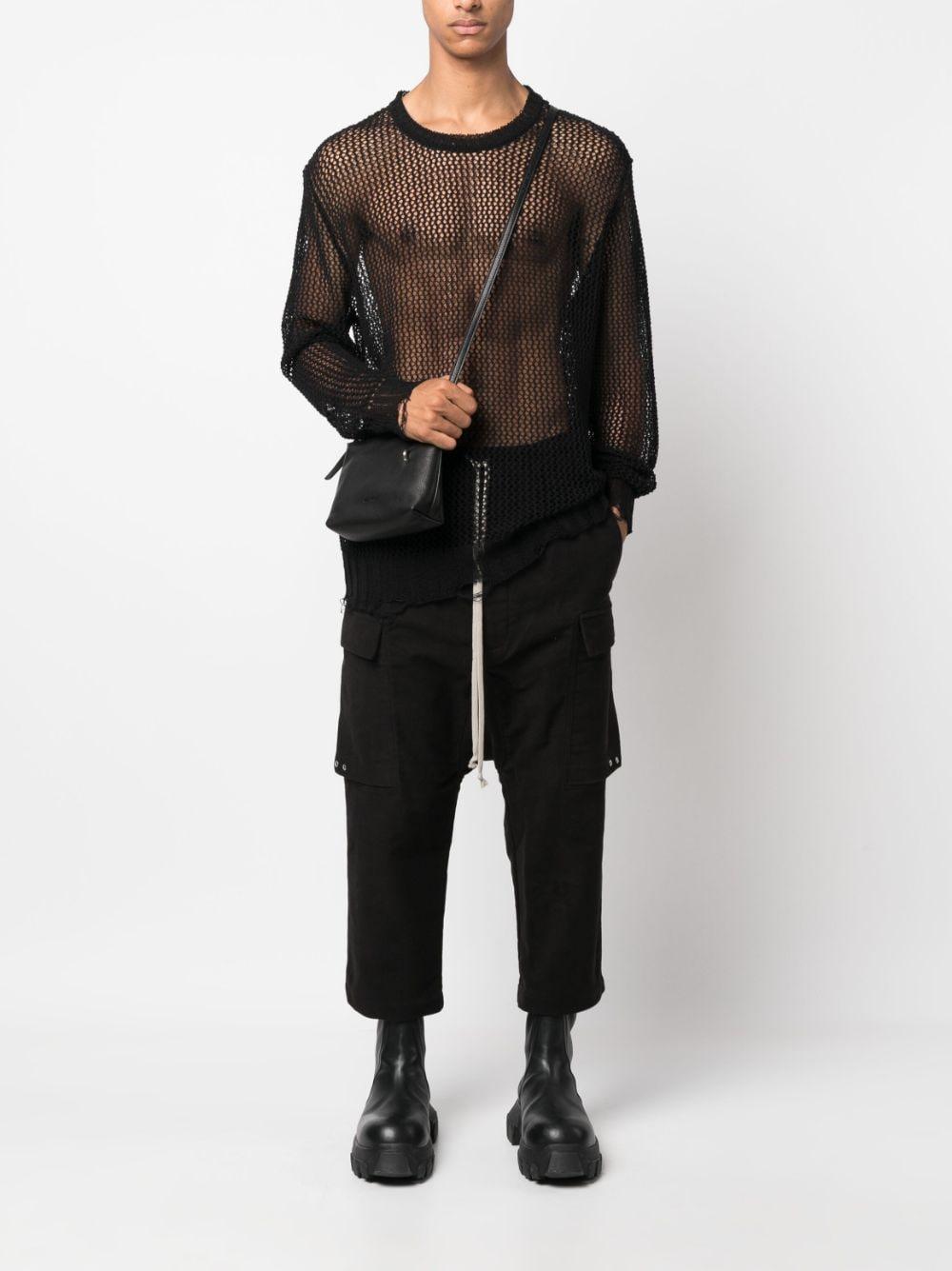 RICK OWENS Cropped Drop-crotch Trousers In Black Product Image