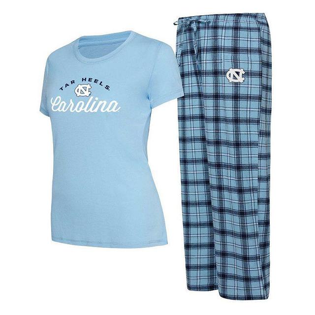 Womens Concepts Sport Carolina Blue/Navy North Carolina Tar Heels Arctic T-Shirt & Flannel Pants Sleep Set Product Image