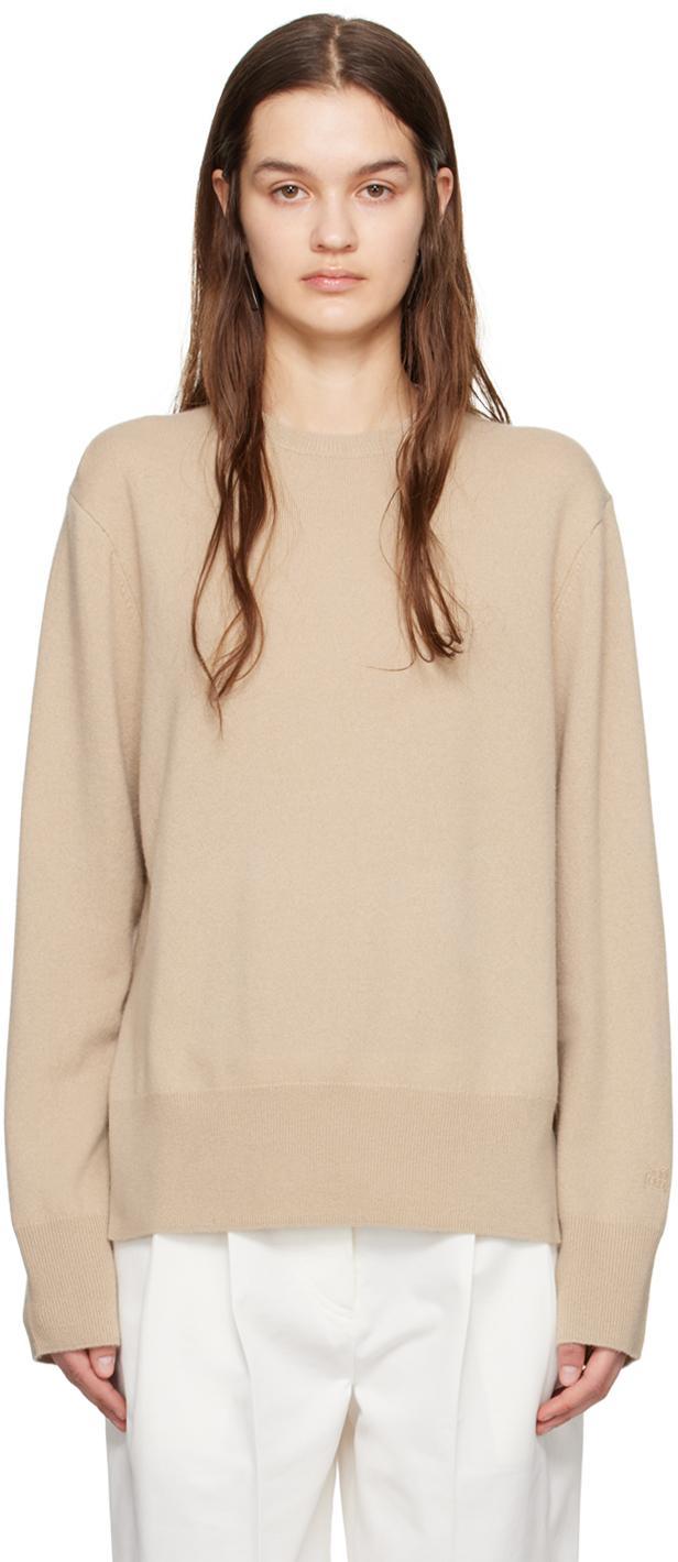 Beige Crewneck Sweater In 125 Fawn Product Image