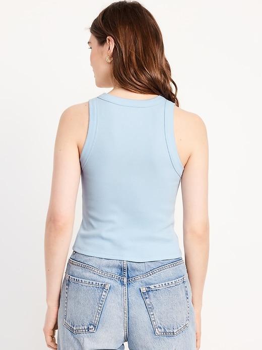 Snug Rib-Knit Crop Tank Top Product Image