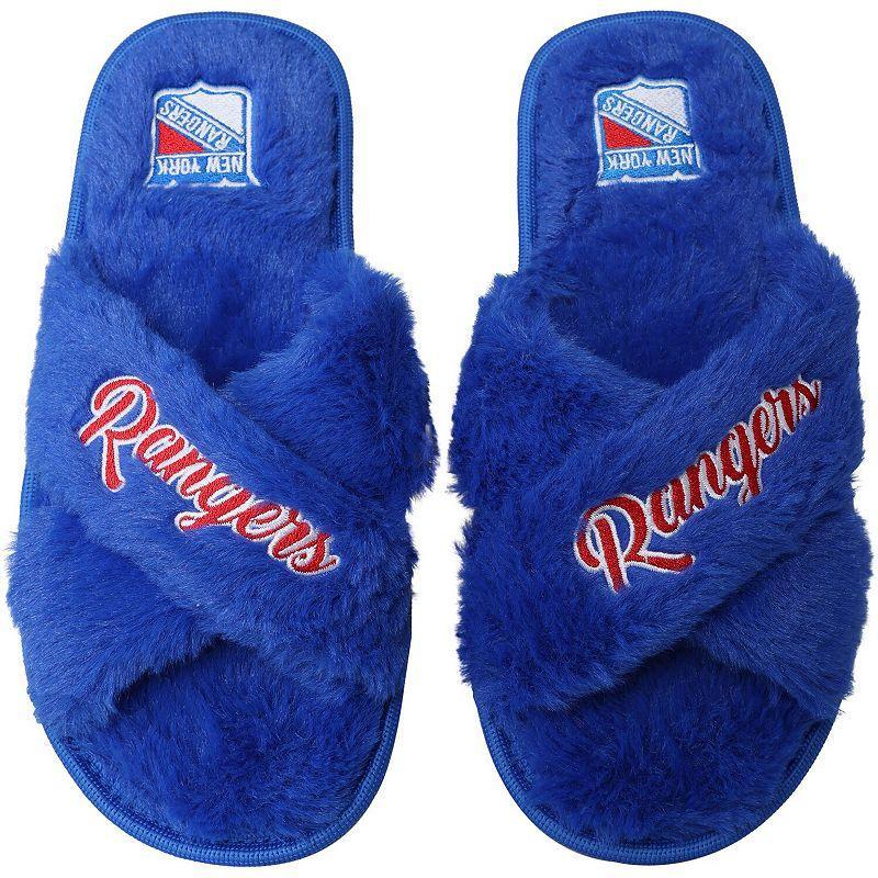 Womens FOCO New York Rangers Script Cross Slide Slippers Product Image