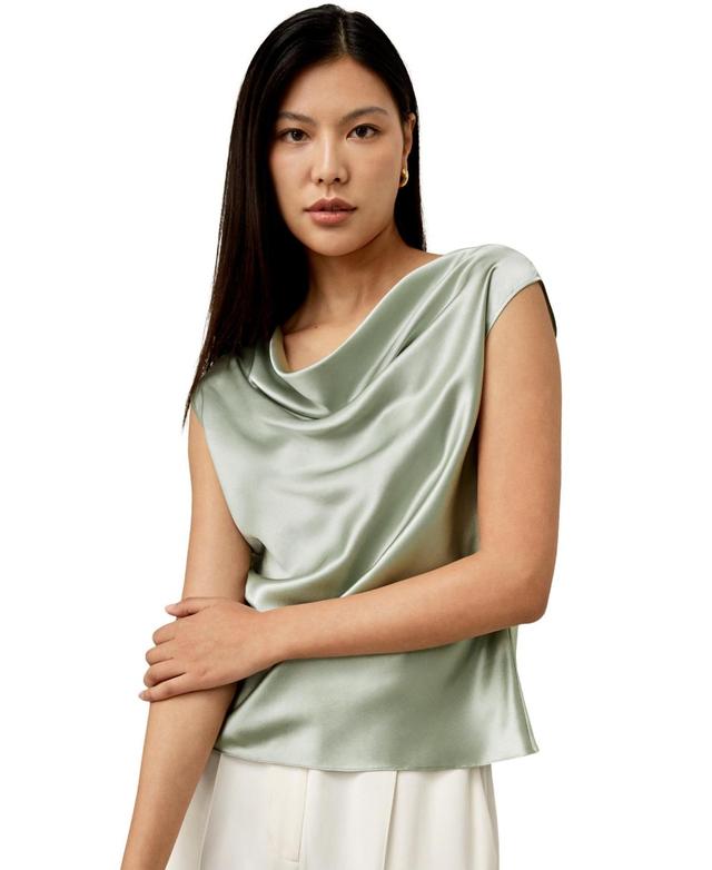 Lilysilk Womens Silk Charmeuse Cowl Neck Top for Women Product Image