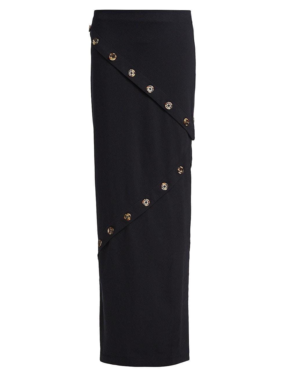 Womens Fitted Jersey Button Maxi Skirt Product Image