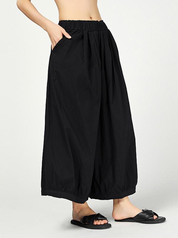 Vintage Ramie Cotton Wide Leg Pants Product Image