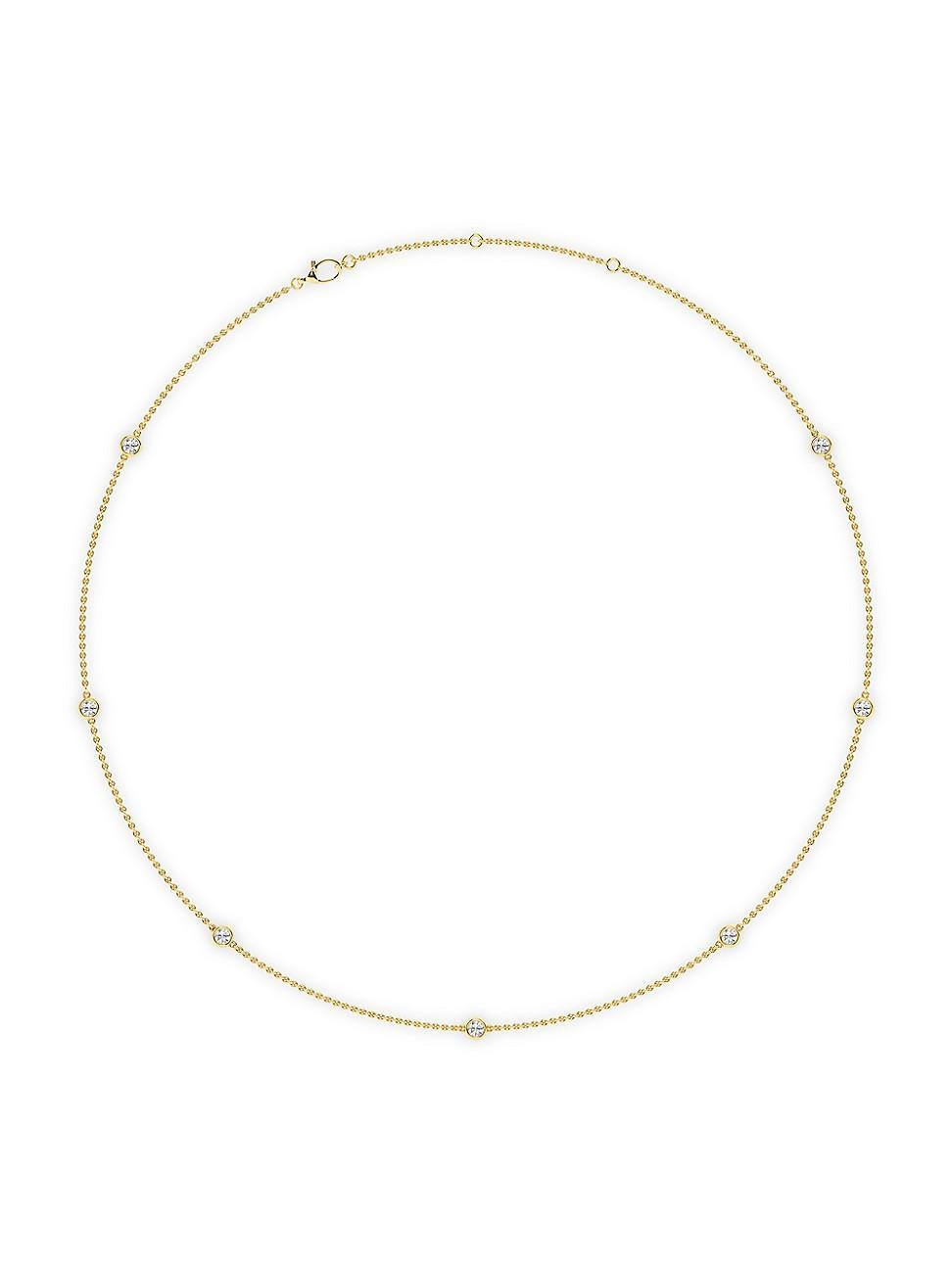 Womens 14K Yellow Gold & 14-Diamond Station Necklace/0.70-2.10 TCW Product Image