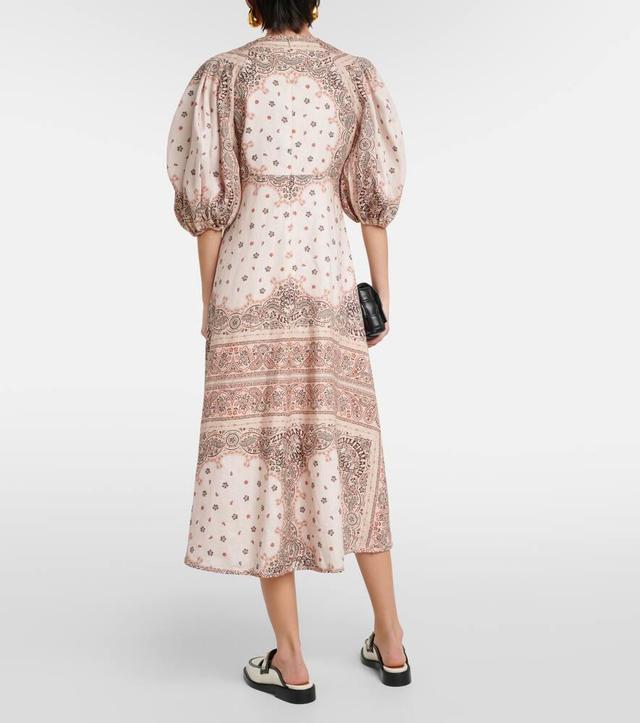 Day Printed Linen Midi Dress In Cream Product Image