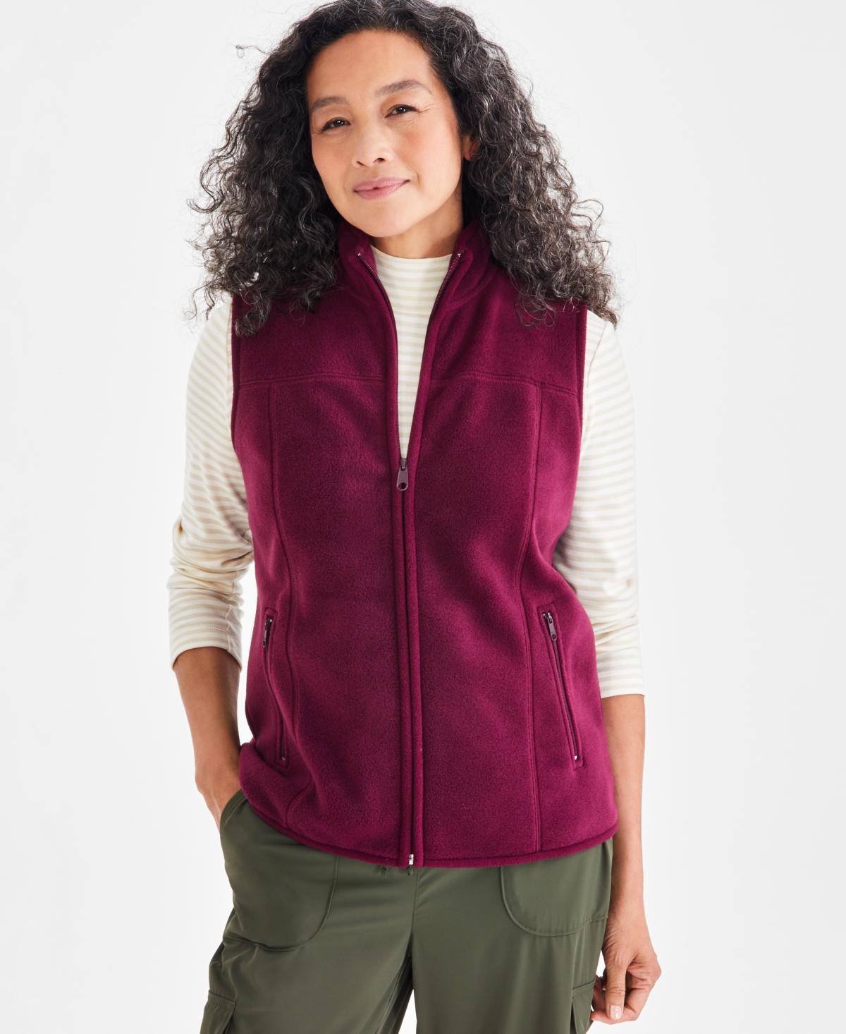 Style & Co Womens Zip-Front Polar Fleece Vest, Created for Macys Product Image