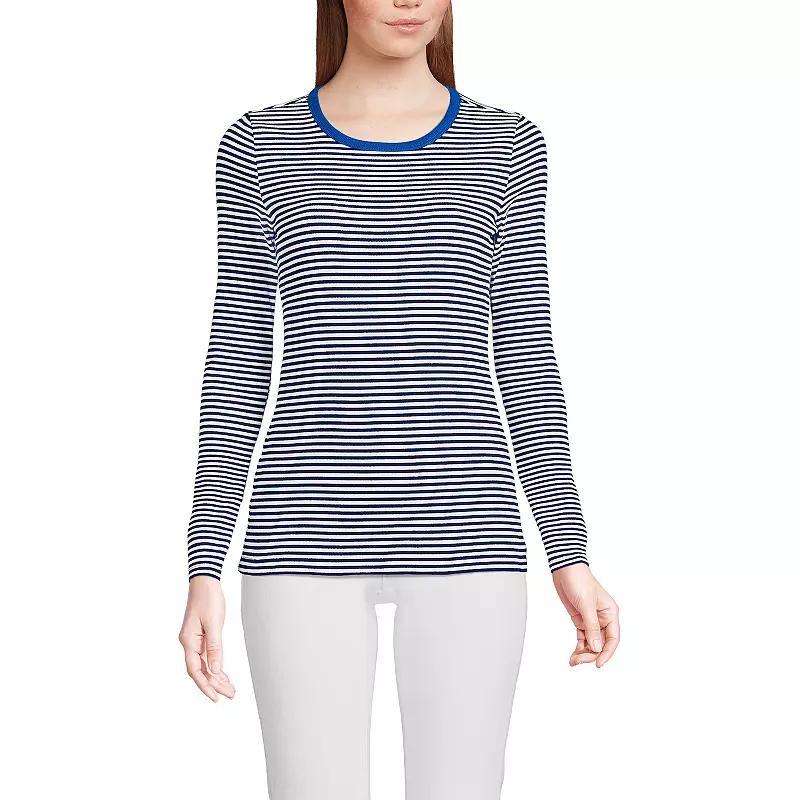 Lands End Womens Long Sleeve Micro Rib T-Shirt Product Image