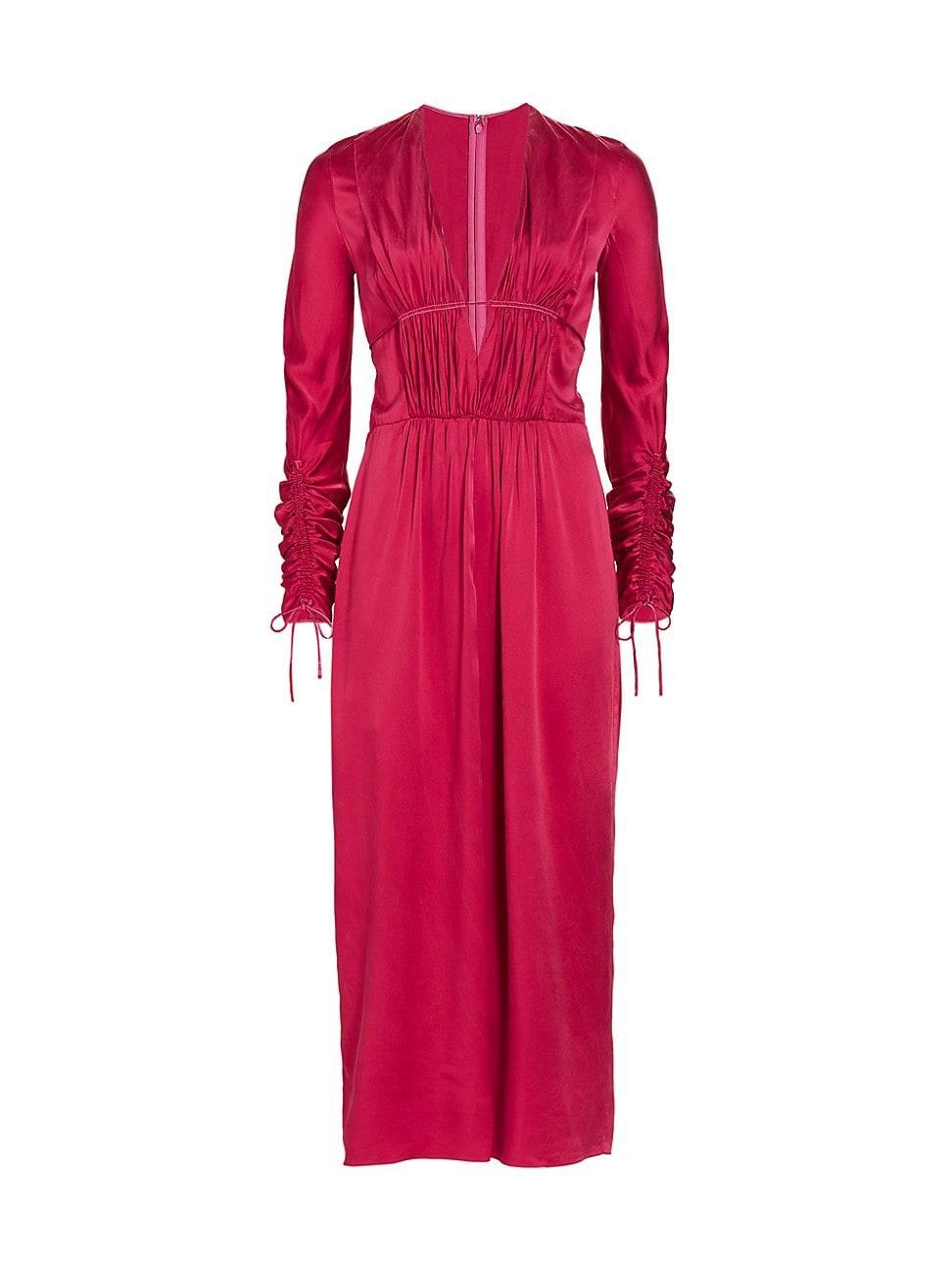 Womens Silk Satin Midi-Dress Product Image